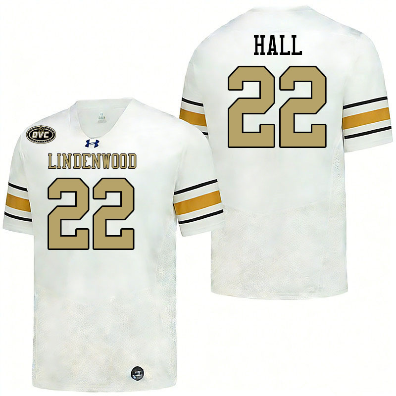 Lindenwood Lions #22 Steve Hall College Football Jerseys,Uniforms-White